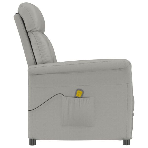 vidaXL Fauteuil de massage Gris clair Similicuir daim