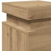 vidaXL Table de chevet avec LED ch&ecirc;ne artisanal bois d'ing&eacute;nierie
