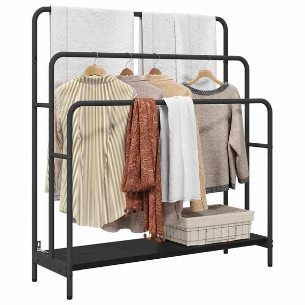 vidaXL Porte-v&ecirc;tements Ch&ecirc;ne noir 90 x 30 x 100,5 cm Bois d'ing&eacute;nierie