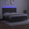 vidaXL Sommier &agrave; lattes de lit avec matelas LED Gris fonc&eacute; 180x200 cm