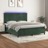 vidaXL Sommier &agrave; lattes de lit avec matelas LED Vert fonc&eacute; 160x200 cm