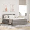 vidaXL Lit avec rangement et matelas avec matelas Taupe 140 x 190 cm