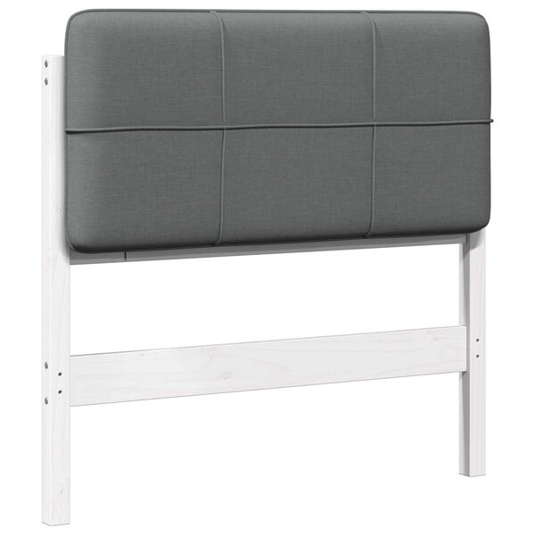 vidaXL T&ecirc;te de lit capitonn&eacute;e Blanc et gris clair 75 cm Pin massif