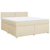 vidaXL Sommier &agrave; lattes de lit avec matelas Cr&egrave;me 180x200 cm Tissu