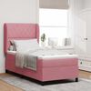 vidaXL Lit &agrave; ressorts avec matelas Rose 200 x 90 cm Polyester