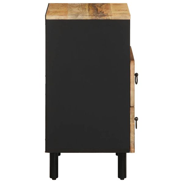 vidaXL Table de chevet noir 50x33x62 cm bois de manguier massif brut