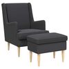 vidaXL Fauteuil avec pouf 2 pc Gris fonc&eacute; Boucl&eacute;
