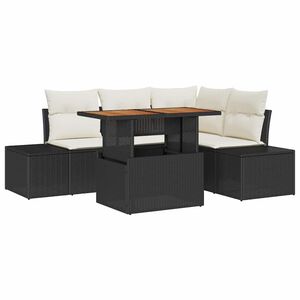 vidaXL Ensemble de canap&eacute; de jardin 5 pc Noir Poly rotin