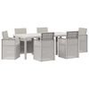 vidaXL Ensemble de salle &agrave; manger pour jardin 7 pc Blanc et gris clair