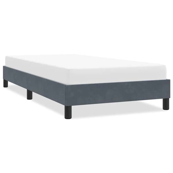 vidaXL Cadre de lit sans matelas gris foncé 100x210 cm velours