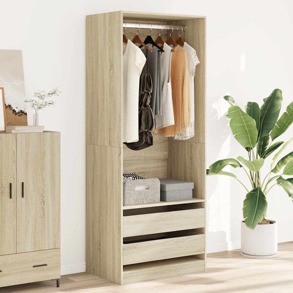 vidaXL Garde-robe ch&ecirc;ne sonoma 80x50x200 cm bois d'ing&eacute;nierie