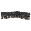 vidaXL Ensemble de canap&eacute; de jardin 9 pc Gris polyrotin