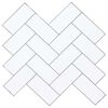 vidaXL Carreau en chevron 10 pcs Blanc gris 30 x 30 cm