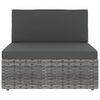 vidaXL Salon de jardin 9 pcs avec coussins Gris R&eacute;sine tress&eacute;e