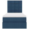 vidaXL Lit avec rangement et LED avec LED Bleu 90 x 200 cm Polyester