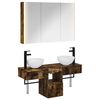 vidaXL Ensemble d'armoire de salle de bain 4 pc Ch&ecirc;ne fum&eacute;