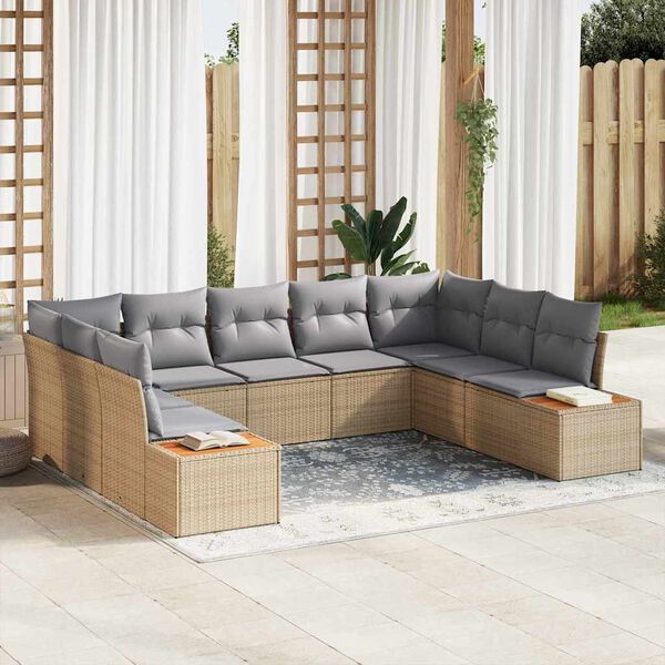 vidaXL Ensemble de canap&eacute; de jardin 5 pcs Beige et Gris clair