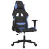 vidaXL Chaise de jeu de massage Noir et bleu Tissu
