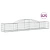 vidaXL Paniers &agrave; gabions arqu&eacute;s 25 pcs 300x50x40/60 cm fer galvanis&eacute;