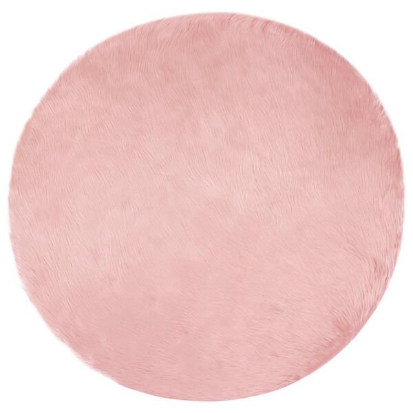 vidaXL Tapis en fausse Tafalla Rose &Oslash; 80 cm Polyester