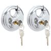 vidaXL Cylindres Discus avec Cl&eacute;s 2 pcs Argent 9 x 2,8 x 9 cm