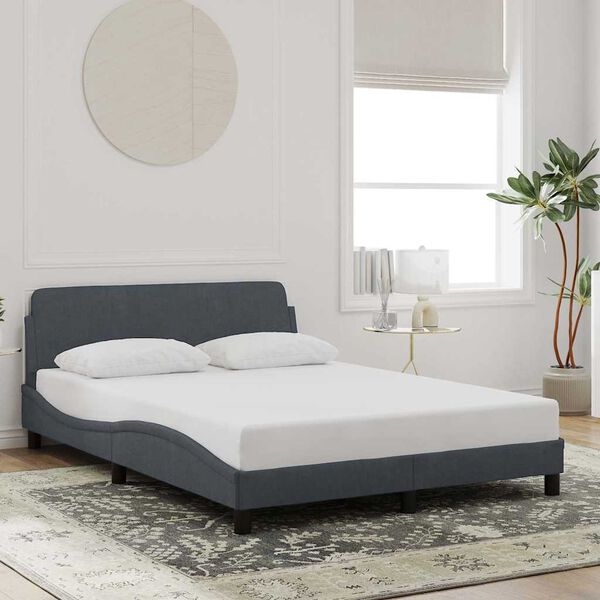 vidaXL Cadre de lit Dover gris fonc&eacute; 120x200 cm velours