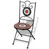 vidaXL Chaises pliables de bistro 2 pcs C&eacute;ramique Terre cuite et blanc