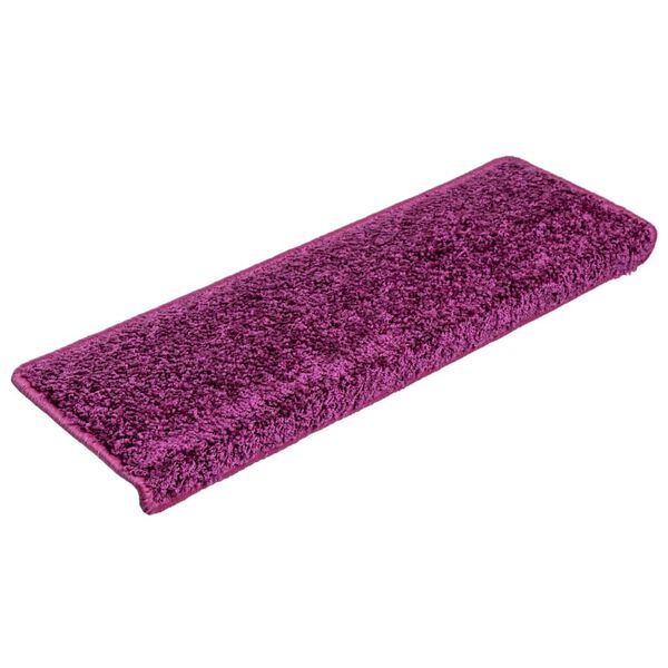 vidaXL Tapis d'escalier 30 pi&egrave;ces 65 x 21 x 4 cm Violet Bord rectangulaire