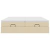 VidaXL Cadre de lit ottoman avec matelas cr&egrave;me 180x200 cm tissu