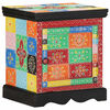 vidaXL Table de chevet multicolore 40x35x45 cm bois de manguier solide