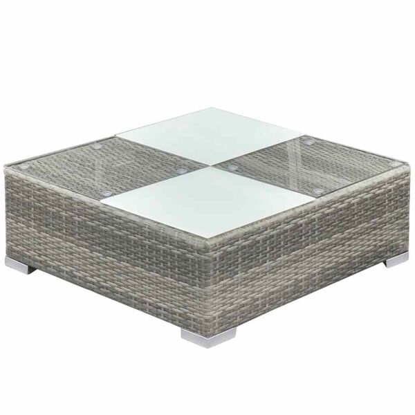 vidaXL Salon de jardin 8 pcs avec coussins Résine tressée Gris