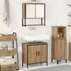 vidaXL Ensemble de mobilier de salle de bain avec &eacute;tag&egrave;re 2 pcs Marron