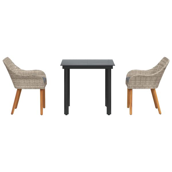 vidaXL Ensemble de salle &agrave; manger pour jardin 3 pcs Gris clair