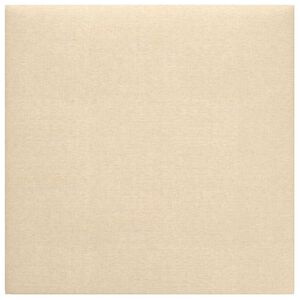 vidaXL T&ecirc;te de lit murale 12 pc 30 x 30 cm Cr&egrave;me tissu
