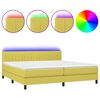 vidaXL Sommier &agrave; lattes de lit et matelas et LED Vert 200x200 cm Tissu