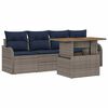 vidaXL Ensemble de canap&eacute; de jardin 5 pc Gris et bleu marine