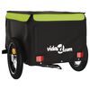vidaXL Remorque de v&eacute;lo noir et vert 30 kg fer
