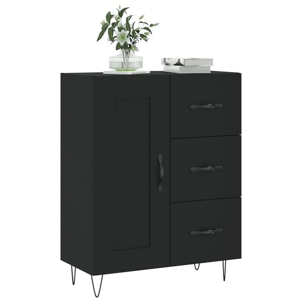 vidaXL Buffet noir 69,5x34x90 cm bois d'ing&eacute;nierie