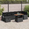 vidaXL Ensemble de canap&eacute; de jardin avec coussin 8 pcs Noir Poly rotin