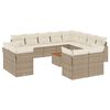 vidaXL Salon de jardin avec coussins 13 pcs beige r&eacute;sine tress&eacute;e