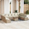 vidaXL Ensemble de canap&eacute; de jardin 11 pcs Beige et blanc