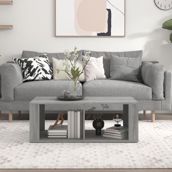 vidaXL Table basse Sonoma gris 100x50x36 cm Bois d'ing&eacute;nierie