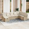 vidaXL Ensemble de canap&eacute; de jardin 8 pcs Beige et cr&egrave;me polyrotin