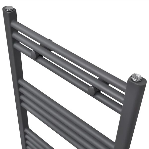 vidaXL Sèche-serviettes eau chaude à rails droits gris 500x764 mm