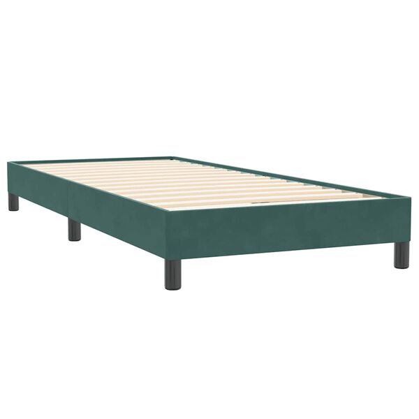 vidaXL Sommier à lattes de lit et matelas vert foncé 90x220 cm velours