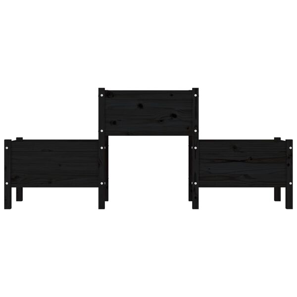 vidaXL Jardini&egrave;re Noir 178,5x44x75 cm Bois massif de pin