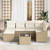 vidaXL Ensemble de Canap&eacute;s avec coussin 7 pcs Beige polyrotin