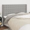vidaXL T&ecirc;te de lit avec oreilles Gris clair 203x16x118/128 cm Tissu