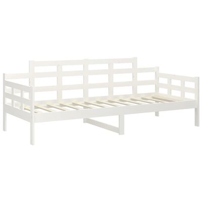 vidaXL Lit de jour sans matelas blanc bois de pin massif 90x200 cm