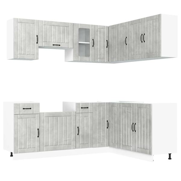 vidaXL Ensemble d'armoires de cuisine 11 pcs Lucca bois d'ing&eacute;nierie